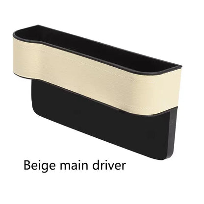 Beige and black car organizer on a white background