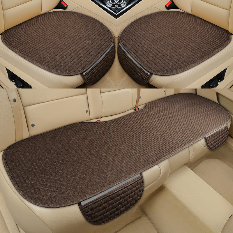 brown three piece seat cover set